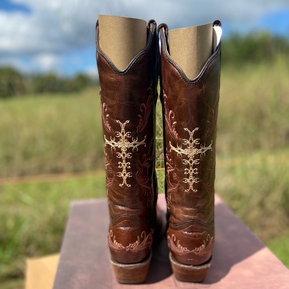 Circle G Brown Leather boots - Picture 2 of 5